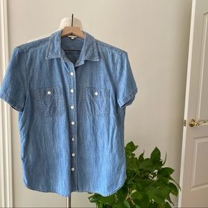 J. Crew Chambray Short Sleeve Button Up